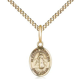 14kt Gold Filled Blessed Karolina Kozkowna Medal Religious and Catholic Jewelry Engraved Catholic Saint Jewelry
