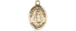 14kt Gold Blessed Karolina Kozkowna Medal Engraved Catholic Saint Jewelry