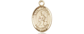 14kt Gold Saint Angela Merici Medal Engraved Catholic Saint Jewelry