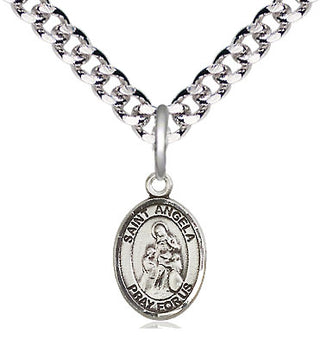 Pewter Saint Angela Merici Medal Religious and Catholic Jewelry Engraved Catholic Saint Jewelry