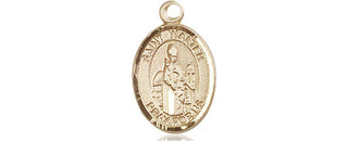 14kt Gold Saint Walter of Pontnoise Medal Engraved Catholic Saint Jewelry