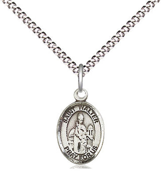 Pewter Saint Walter of Pontnoise Medal Religious and Catholic Jewelry Engraved Catholic Saint Jewelry