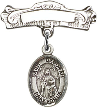 Sterling Silver Badge Pin St. Deborah Baby Badge - Engravable
