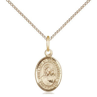 14kt Gold Our Lady of Good Counsel Medal Engraved Catholic Saint Jewelry