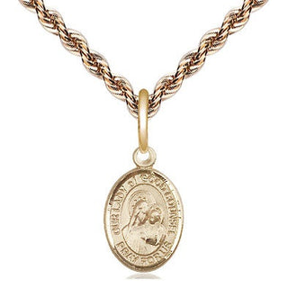14kt Gold Our Lady of Good Counsel Medal Engraved Catholic Saint Jewelry