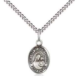Pewter Our Lady of Good Counsel Medal Religious and Catholic Jewelry Engraved Catholic Saint Jewelry