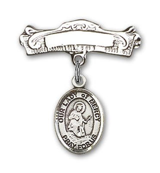 Sterling Silver Badge Pin O/L of Mercy Baby Badge - Engravable