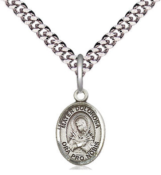 Pewter Mater Dolorosa Medal Religious and Catholic Jewelry Engraved Catholic Saint Jewelry