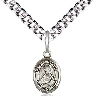 Pewter Mater Dolorosa Medal Religious and Catholic Jewelry Engraved Catholic Saint Jewelry