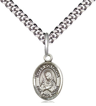 Pewter Mater Dolorosa Medal Religious and Catholic Jewelry Engraved Catholic Saint Jewelry