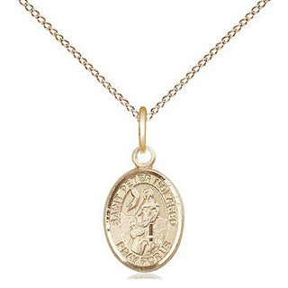 14kt Gold Saint Peter Nolasco Medal Engraved Catholic Saint Jewelry