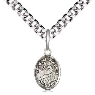 Pewter Saint Peter Nolasco Medal Religious and Catholic Jewelry Engraved Catholic Saint Jewelry