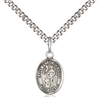 Pewter Saint Peter Nolasco Medal Religious and Catholic Jewelry Engraved Catholic Saint Jewelry