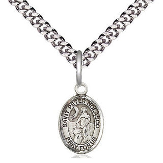 Pewter Saint Peter Nolasco Medal Religious and Catholic Jewelry Engraved Catholic Saint Jewelry