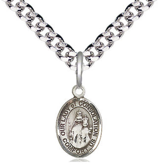 Pewter Our Lady of Consolation Medal Religious and Catholic Jewelry Engraved Catholic Saint Jewelry