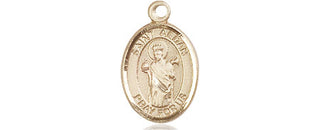 14kt Gold Saint Aedan of Ferns Medal Engraved Catholic Saint Jewelry