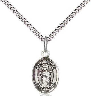 Pewter Saint Aedan of Ferns Medal Religious and Catholic Jewelry Engraved Catholic Saint Jewelry