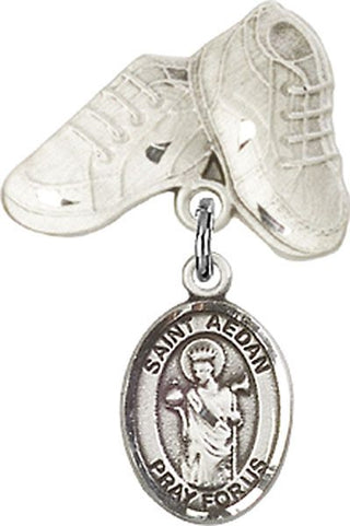 Sterling Silver Baby Boots St. Aedan of Ferns Baby Badge - Engravable