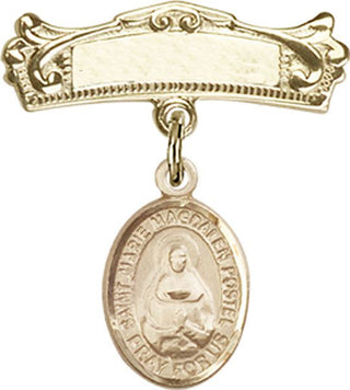 14kt Gold Filled Badge Pin St. Marie Magdalen Postel Baby Badge - Engravable