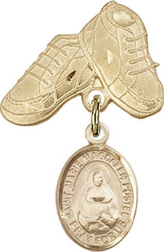 14kt Gold Baby Boots St. Marie Magdalen Postel Baby Badge - Engravable
