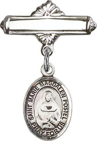 Sterling Silver Polished Badge Pin St. Marie Magdalen Postel Baby Badge - Engravable