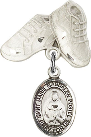 Sterling Silver Baby Boots St. Marie Magdalen Postel Baby Badge - Engravable