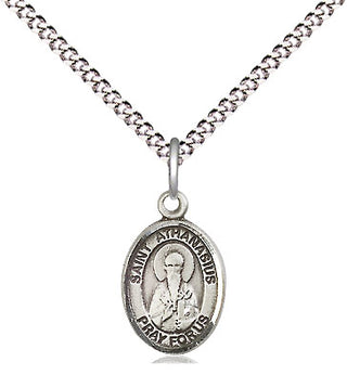 Pewter Saint Athanasius Medal Religious and Catholic Jewelry Engraved Catholic Saint Jewelry
