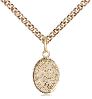 14kt Gold Saint Lidwina of Schiedam Medal Engraved Catholic Saint Jewelry
