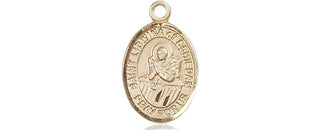 14kt Gold Saint Lidwina of Schiedam Medal Engraved Catholic Saint Jewelry