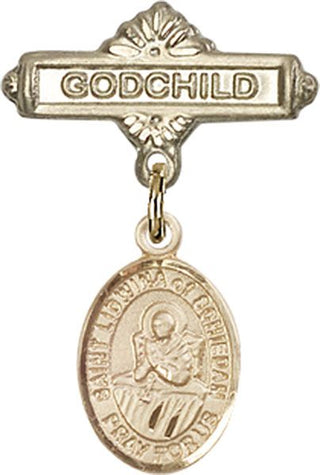 14kt Gold Filled Godchild St. Lidwina of Schiedam Baby Badge - Engravable
