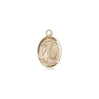 14kt Gold Saint Fiacre Medal Engraved Catholic Saint Jewelry