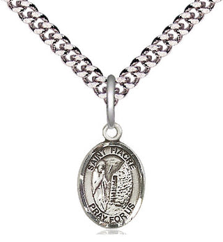 Pewter Saint Fiacre Medal Religious and Catholic Jewelry Engraved Catholic Saint Jewelry