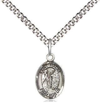 Pewter Saint Fiacre Medal Religious and Catholic Jewelry Engraved Catholic Saint Jewelry