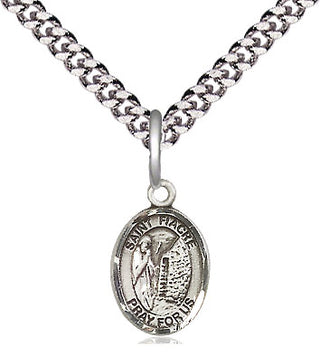 Pewter Saint Fiacre Medal Religious and Catholic Jewelry Engraved Catholic Saint Jewelry