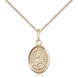 14kt Gold Our Lady of Prompt Succor Medal Engraved Catholic Saint Jewelry