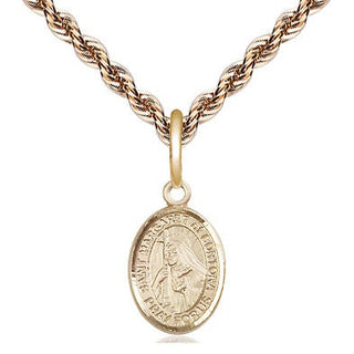 14kt Gold Saint Margaret of Cortona Medal Engraved Catholic Saint Jewelry