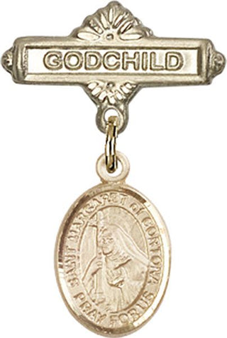 14kt Gold Filled Godchild St. Margaret of Cortona Baby Badge - Engravable