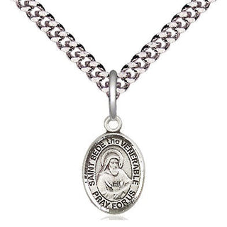 Pewter Saint Bede the Venerable Medal Religious and Catholic Jewelry Engraved Catholic Saint Jewelry