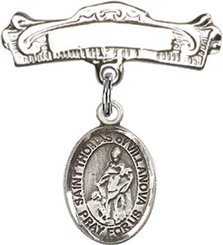 Sterling Silver Badge Pin St. Thomas of Villanova Baby Badge - Engravable