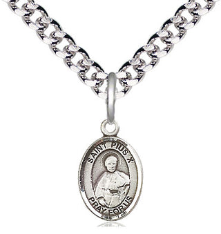 Pewter Saint Pius X Medal Religious and Catholic Jewelry Engraved Catholic Saint Jewelry