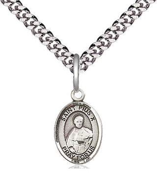 Pewter Saint Pius X Medal Religious and Catholic Jewelry Engraved Catholic Saint Jewelry