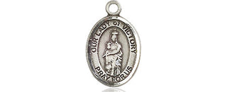 Pewter Our Lady of Victory Medal Engraved Catholic Saint Jewelry