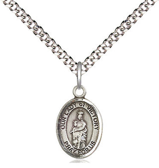 Pewter Our Lady of Victory Medal Religious and Catholic Jewelry Engraved Catholic Saint Jewelry