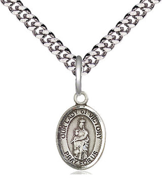 Pewter Our Lady of Victory Medal Religious and Catholic Jewelry Engraved Catholic Saint Jewelry