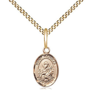 14kt Gold Filled Saint Meinrad of Einsideln Medal Religious and Catholic Jewelry Engraved Catholic Saint Jewelry