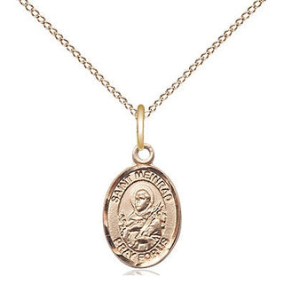 14kt Gold Filled Saint Meinrad of Einsideln Medal Religious and Catholic Jewelry Engraved Catholic Saint Jewelry