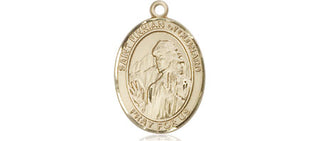 14kt Gold Saint Finnian of Clonard Medal Engraved Catholic Saint Jewelry