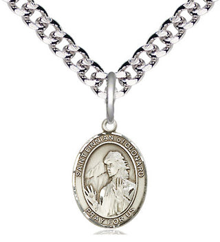 Pewter Saint Finnian of Clonard Medal Religious and Catholic Jewelry Engraved Catholic Saint Jewelry