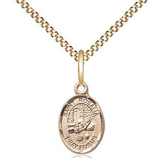 14kt Gold Filled Saint Rosalia Medal Religious and Catholic Jewelry Engraved Catholic Saint Jewelry