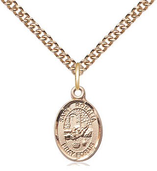 14kt Gold Filled Saint Rosalia Medal Religious and Catholic Jewelry Engraved Catholic Saint Jewelry